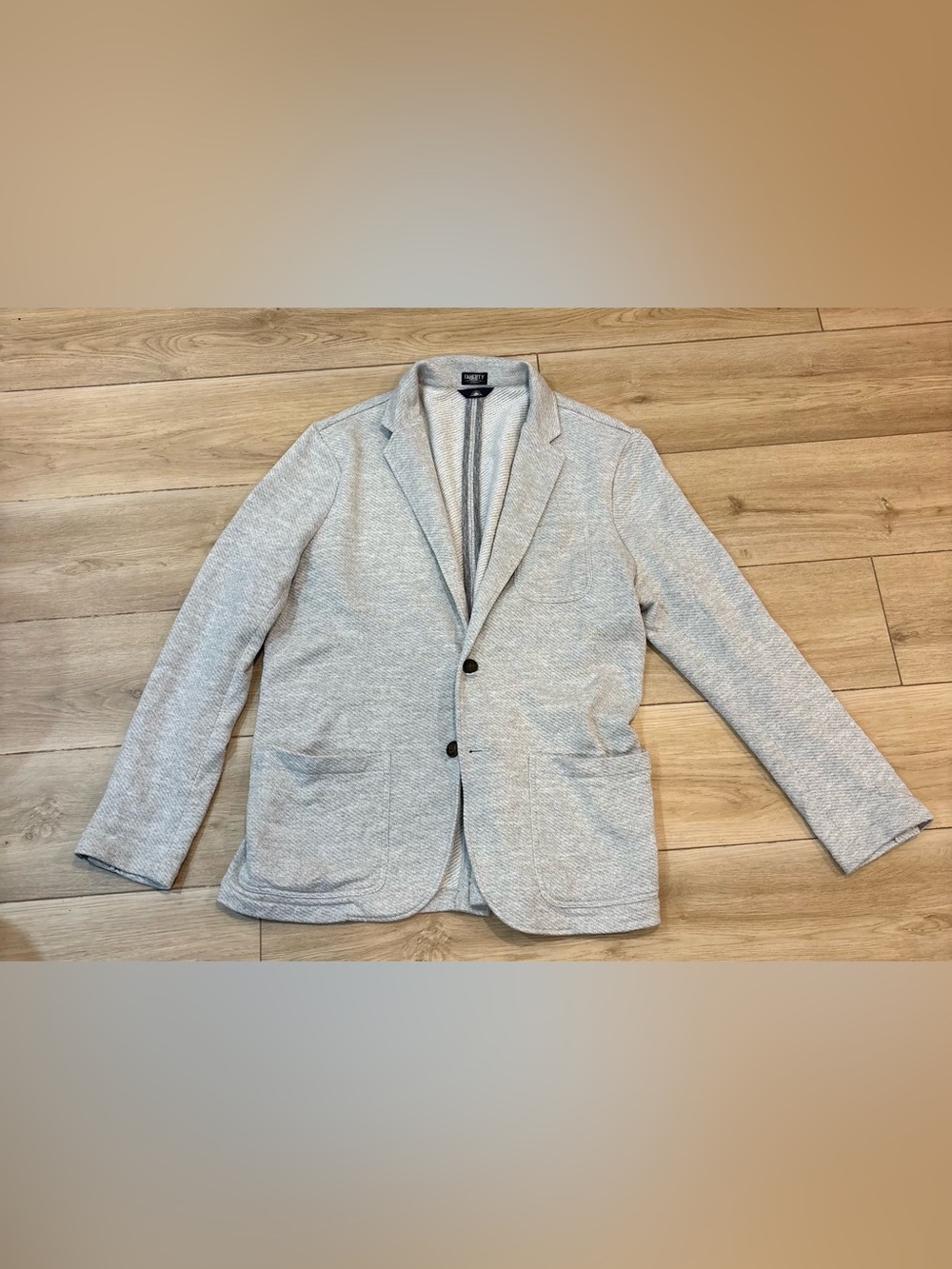 Faherty Reserve Inlet Knit Blazer - Heather Grey Large L 42 Cotton Blend